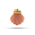 Load image into Gallery viewer, Natural Pink Opal Carving Shall 14K gold charm on-hand view - NFJSD-1337
