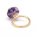 Load image into Gallery viewer, Natural Amethyst and Emerald 14K gold ring side angle - NFJSD-1682
