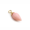 Load image into Gallery viewer, Natural Pink Opal Fancy carving 14K gold charm side angle - NFJSD-1331
