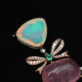 Load image into Gallery viewer, Natural Opal and Emerald 18K gold pendant top view - NFJSD-1721
