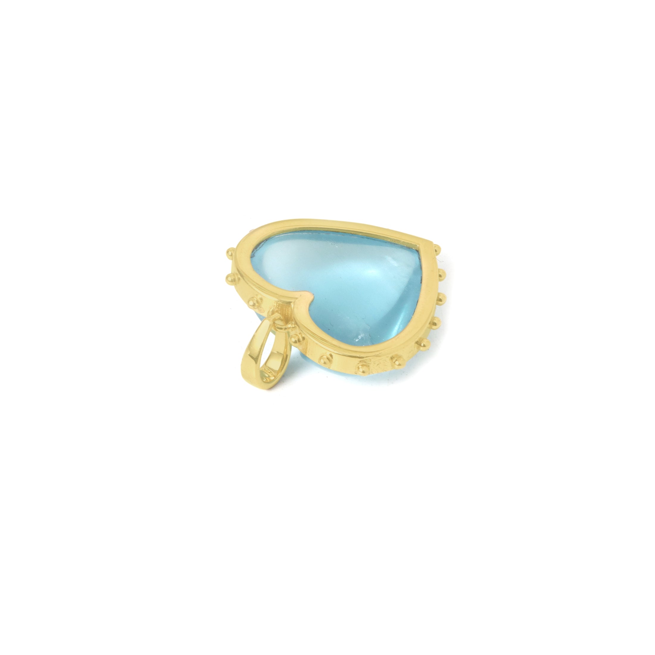 Natural Aqua 18K gold pendant top view - NFJSD-1906