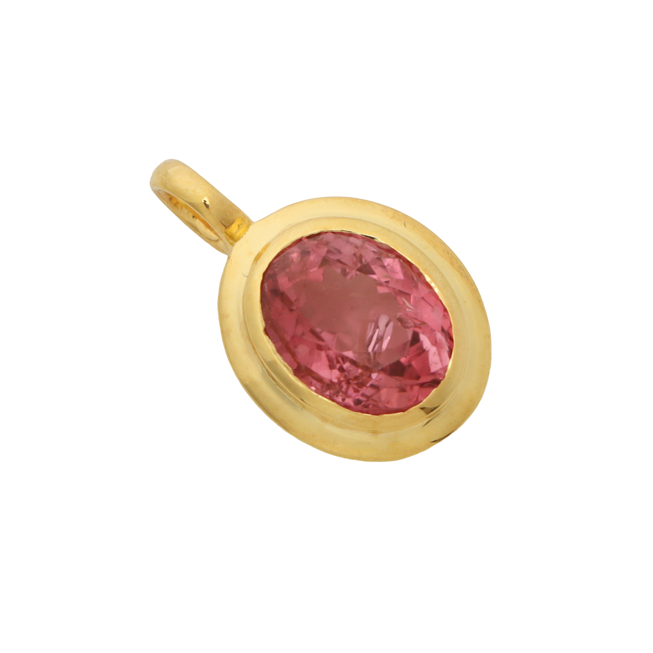 Natural Emerald Oval Cut 14K gold charm side angle - NFJSD-1201