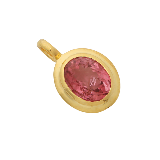 Natural Emerald Oval Cut 14K gold charm side angle - NFJSD-1201