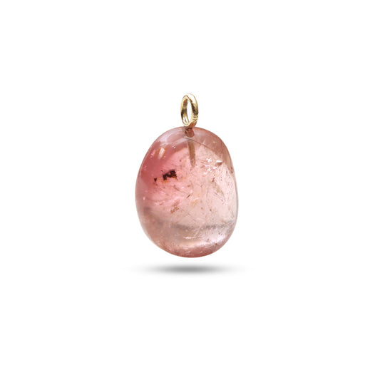 Natural Tourmaline 14K gold pendant front view - NFJSD-1953