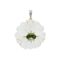 Load image into Gallery viewer, Natural Crystal Carving and Tourmaline 18K gold pendant front view - NFJSD-1709
