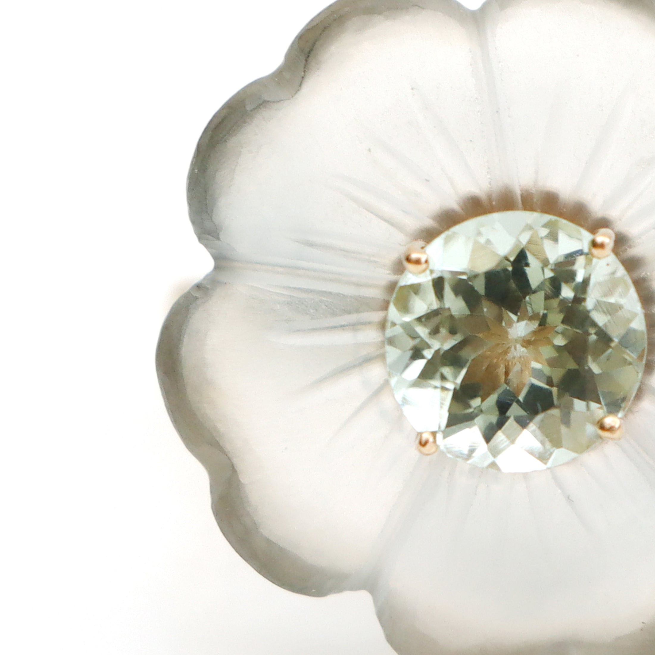 Natural Crystal Carving and Aquamarine 14K gold ring side angle - NFJSD-1586