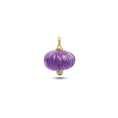Load image into Gallery viewer, Natural Amethyst and Emerald 14K gold pendant side angle - NFJSD-1982
