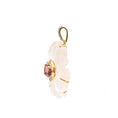 Load image into Gallery viewer, Natural Crystal Carving and Tourmaline 18K gold pendant top view - NFJSD-1725
