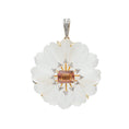 Load image into Gallery viewer, Natural Crystal Carving and Tourmaline 18K gold pendant front view - NFJSD-1708
