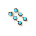 Load image into Gallery viewer, Natural Tanzanite and Turquoise 18K gold earrings top view - NFJSD-1910
