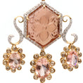 Load image into Gallery viewer, Natural Pearl and Rubylite 18K gold earrings close-up detail - NFJSD-1722
