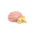 Load image into Gallery viewer, Natural Pink Opal Carving Shall 14K gold charm close-up detail - NFJSD-1337
