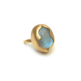 Load image into Gallery viewer, Natural Rainbow Moonstone Oval Cab and Black Onyx Oval Coin 18K gold ring front view - NFJSD-1414
