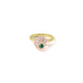 Load image into Gallery viewer, Natural Rose Quartz and Emerald 14K gold ring side angle - NFJSD-1967
