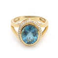 Load image into Gallery viewer, Natural Aquamarine 14K gold ring front view - NFJSD-1455
