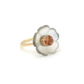 Load image into Gallery viewer, Natural Crystal Carving and Pink Tourmaline 14K gold ring close-up detail - NFJSD-1555
