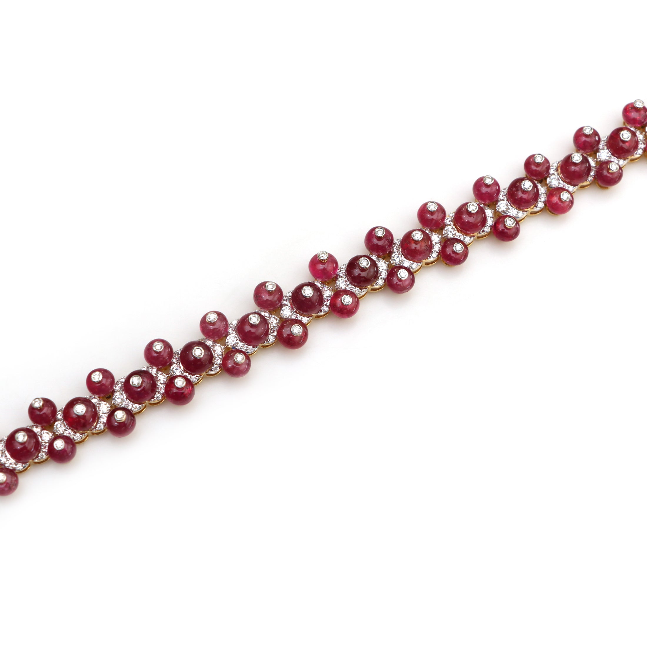 Natural Rubylight 18K gold bracelet top view - NFJSD-1487