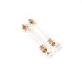 Load image into Gallery viewer, Natural Crystal and Tourmaline 18K gold earrings top view - NFJSD-1962
