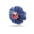 Load image into Gallery viewer, Natural Blue Quartz Carving and Tourmaline 18K gold pendant back view - NFJSD-1863
