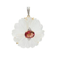 Load image into Gallery viewer, Natural Crystal Carving and Tourmaline 18K gold pendant back view - NFJSD-1713
