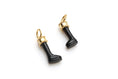 Load image into Gallery viewer, Natural Black Onyx Foot 14K gold charm front view - NFJSD-1330
