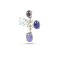 Load image into Gallery viewer, Natural Moonstone and Tanzanite 14K gold pendant close-up detail - NFJSD-1866
