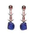 Load image into Gallery viewer, Natural Mix Tourmaline and Tanzanite 18K gold earrings back view - NFJSD-1625
