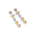 Load image into Gallery viewer, Natural Citrine and Aqua 18K gold earrings back view - NFJSD-1825
