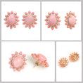 Load image into Gallery viewer, Natural Pink Opal 18K gold earrings top view - NFJSD-1826

