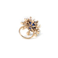 Load image into Gallery viewer, Natural Tanzanite and Pearl 18K gold ring top view - NFJSD-1908
