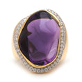 Load image into Gallery viewer, Natural Amethyst Organic Tumble 14K gold ring top view - NFJSD-1162
