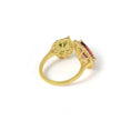 Load image into Gallery viewer, Natural Green Tourmaline and Pink Tourmaline 18K gold ring top view - NFJSD-1928
