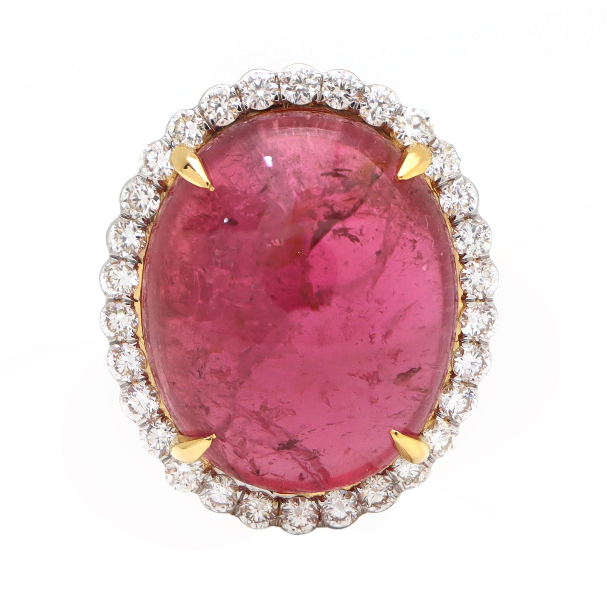 Natural Tourmaline 18K gold pendant top view - NFJSD-1535