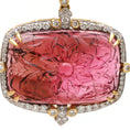 Load image into Gallery viewer, Natural Tourmaline and Tanzanite 18K gold pendant top view - NFJSD-1549
