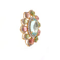 Load image into Gallery viewer, Natural Aquamarine and Tourmaline 18K gold pendant top view - NFJSD-1457
