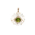 Load image into Gallery viewer, Natural Crystal Carving and Peridot 14K gold pendant close-up detail - NFJSD-1644
