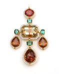 Load image into Gallery viewer, Natural Mix Tourmaline 18K gold pendant front view - NFJSD-1611

