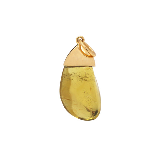 Natural Tourmaline 18K gold pendant front view - NFJSD-1483